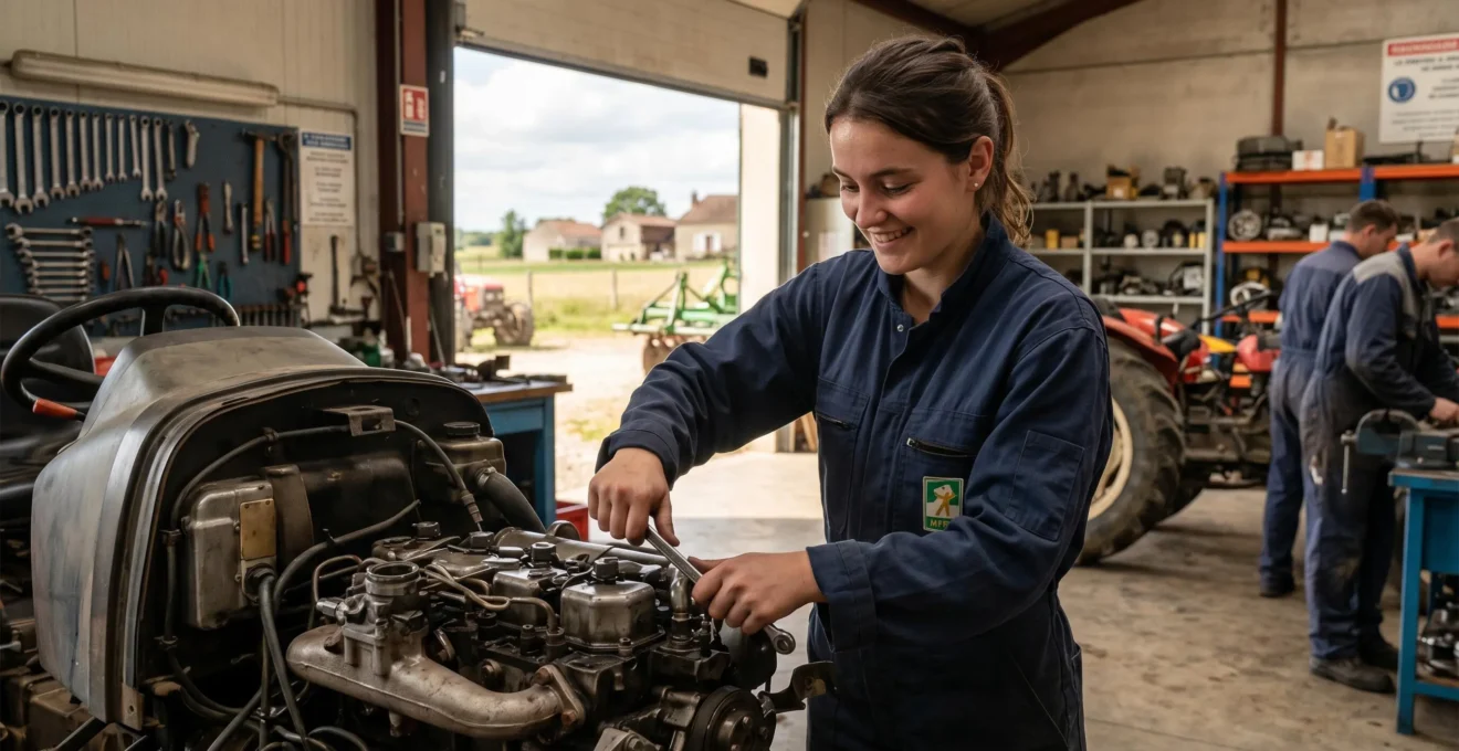 Jeune diplômé d'une MFR dans son environnement professionnel, illustrant la réussite de l'insertion après une formation par alternance