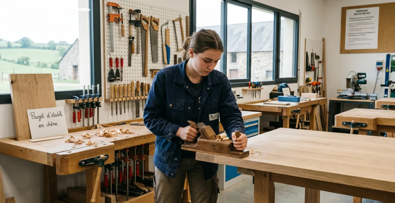 Jeune en formation MFR dans un environnement professionnel spécialisé, illustrant la diversité des filières proposées dans le réseau